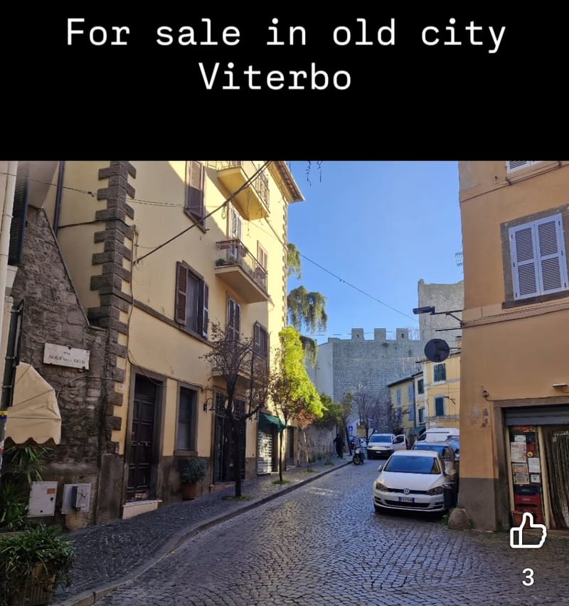 townhouse building in the center of Viterbo.