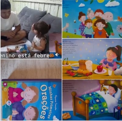Sou Professor de Libras, ensinei o sinal o livro "minhas primeiras orações" para minha filha Ayla - 2022
