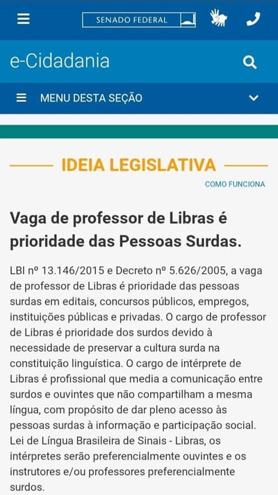 Professor de Libras é prioridade das pessoas surdas