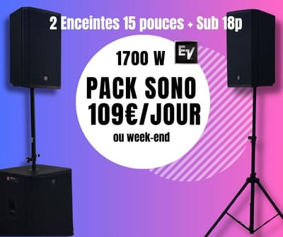 PACK SONO 109€ / jour ou week-end
