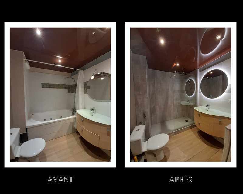 Salle de bain gris béton