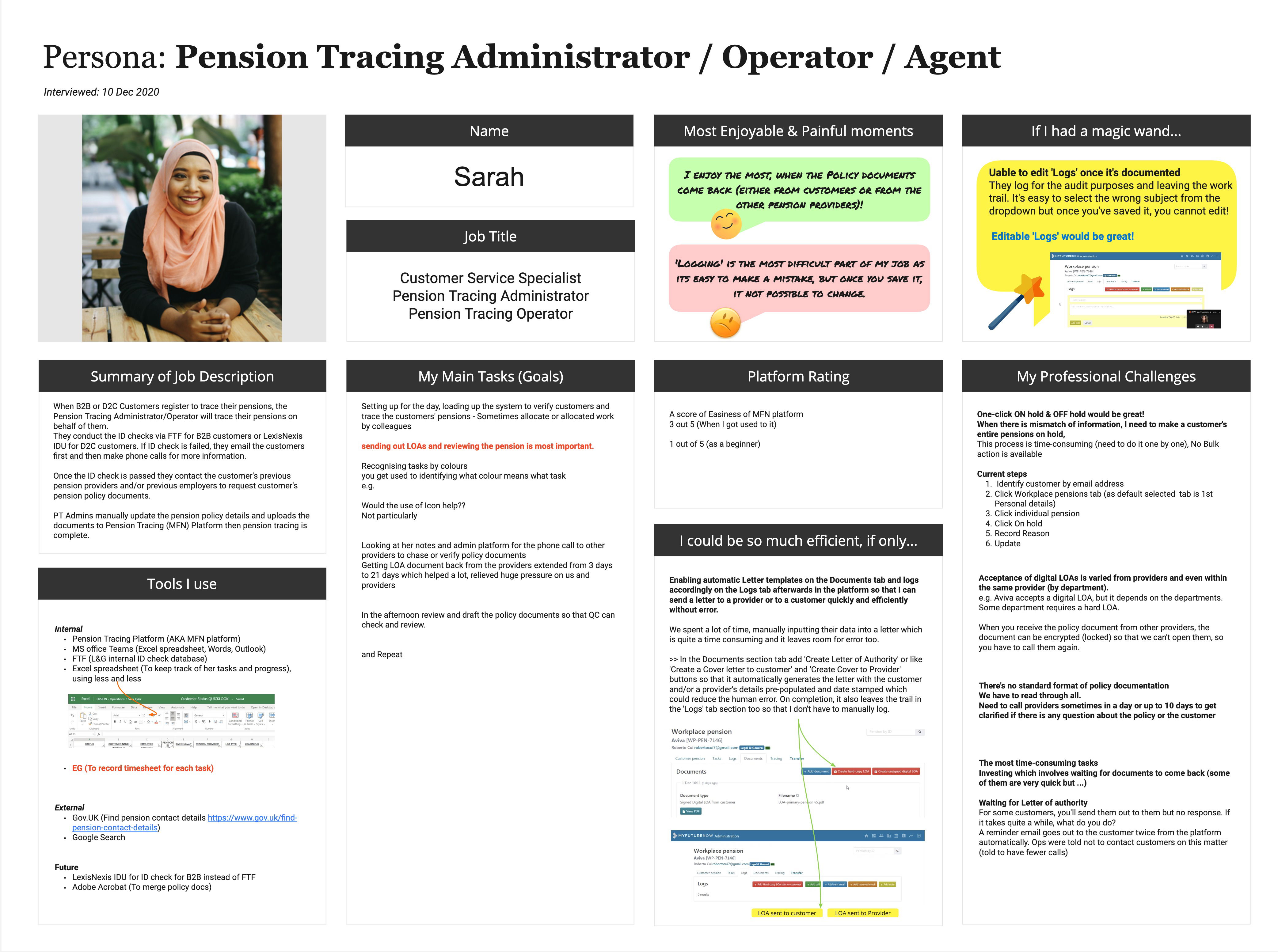 Persona - Pension Tracing Administrator