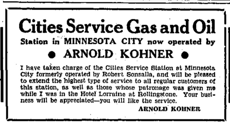 CIties Service Station Advertisment