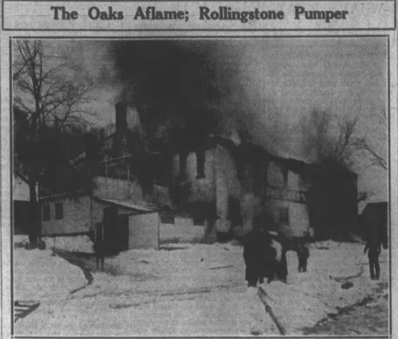 1935 Oak Fire Newspaper Photo