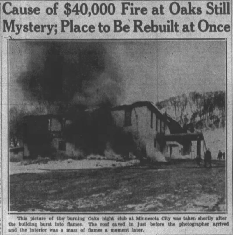 1935 Oak Fire Newspaper Photo
