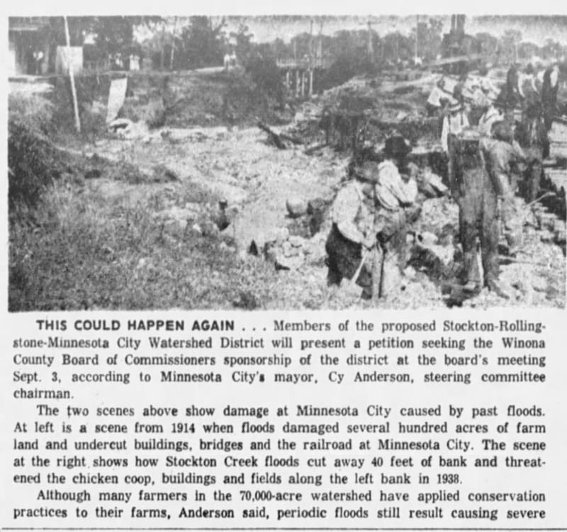 Flood photo 1958 Winona Republican Herald