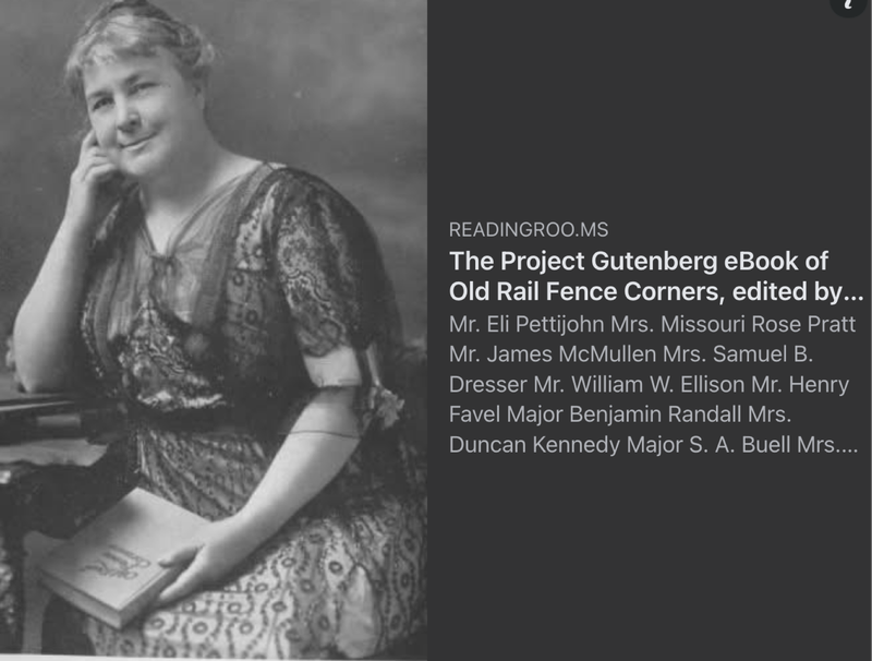 Old Rail Fence Corners book (1914)