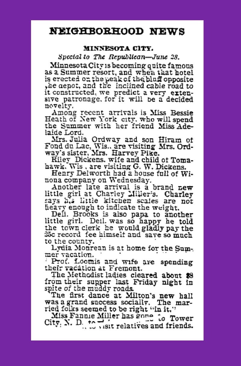 Minnesota City Resort 1895