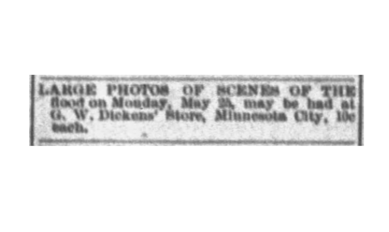 1903 Minnesota City Flood Photos sold for 10 cents