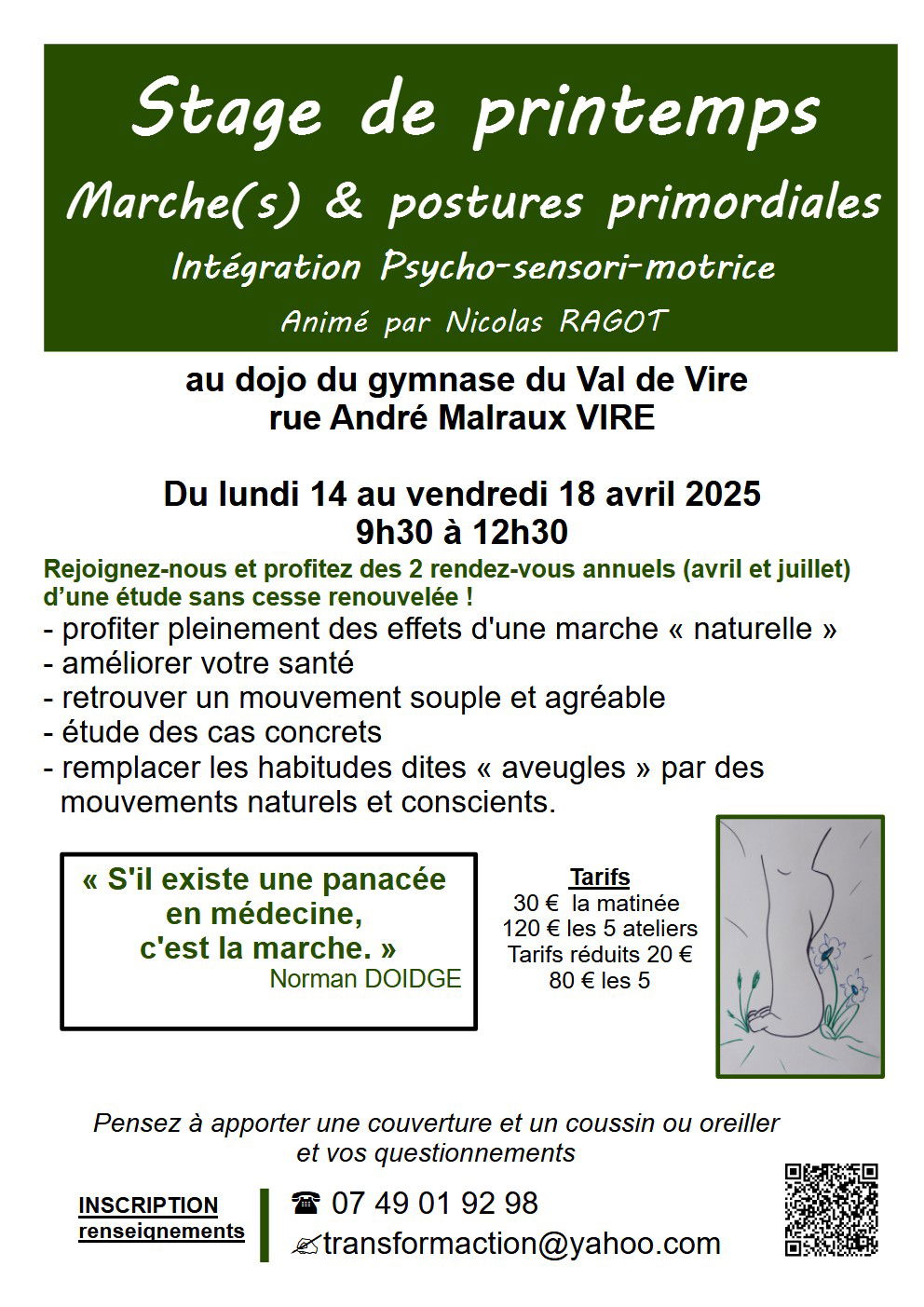 2 stages annuels printemps/été IPSM - Marche (s) et postures primordiales