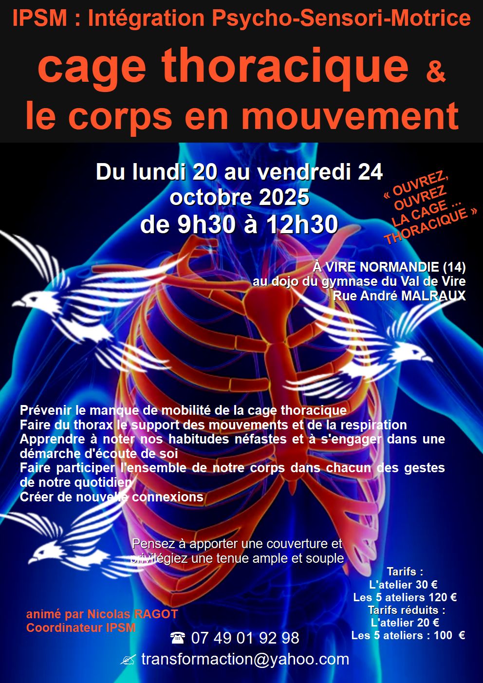 IPSM - douleurs et limitation de mouvements 20 au 24 octobre 2025