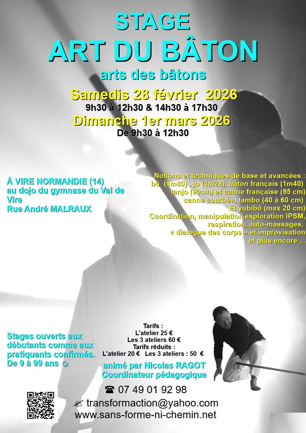 LES STAGES "ART DU BÂTON" prochain rdv 28 fev et 1er mars