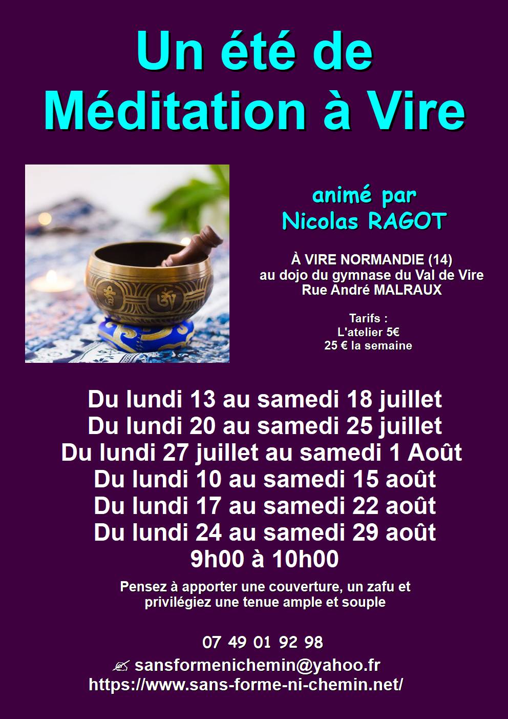 Un été de méditation à Vire 2026 !🙏