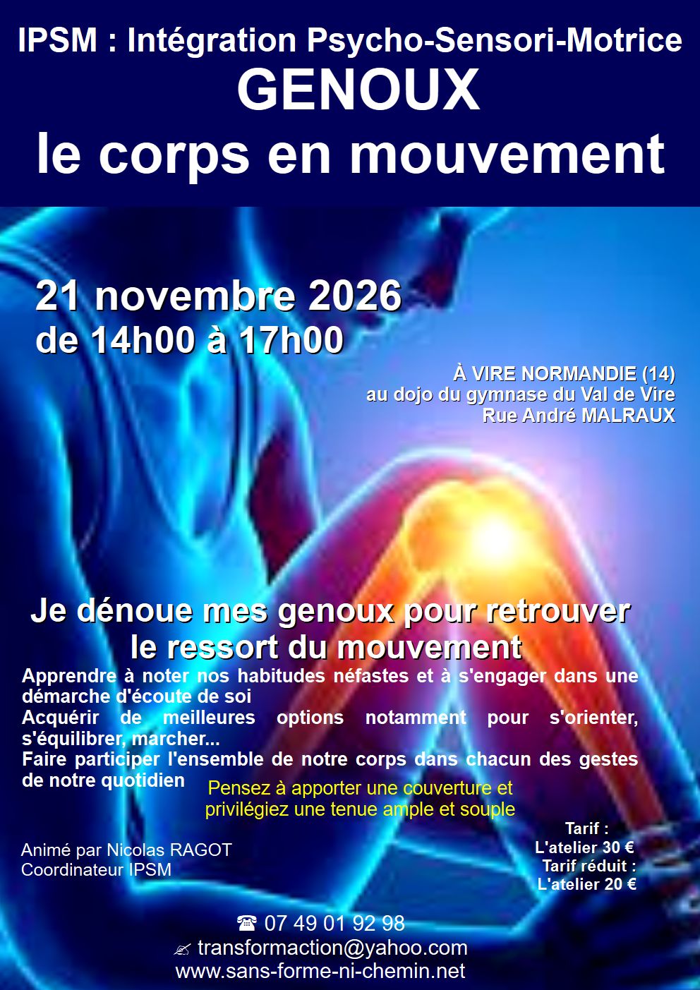 IPSM - douleurs et limitation de mouvements, stages et cours exceptionnels