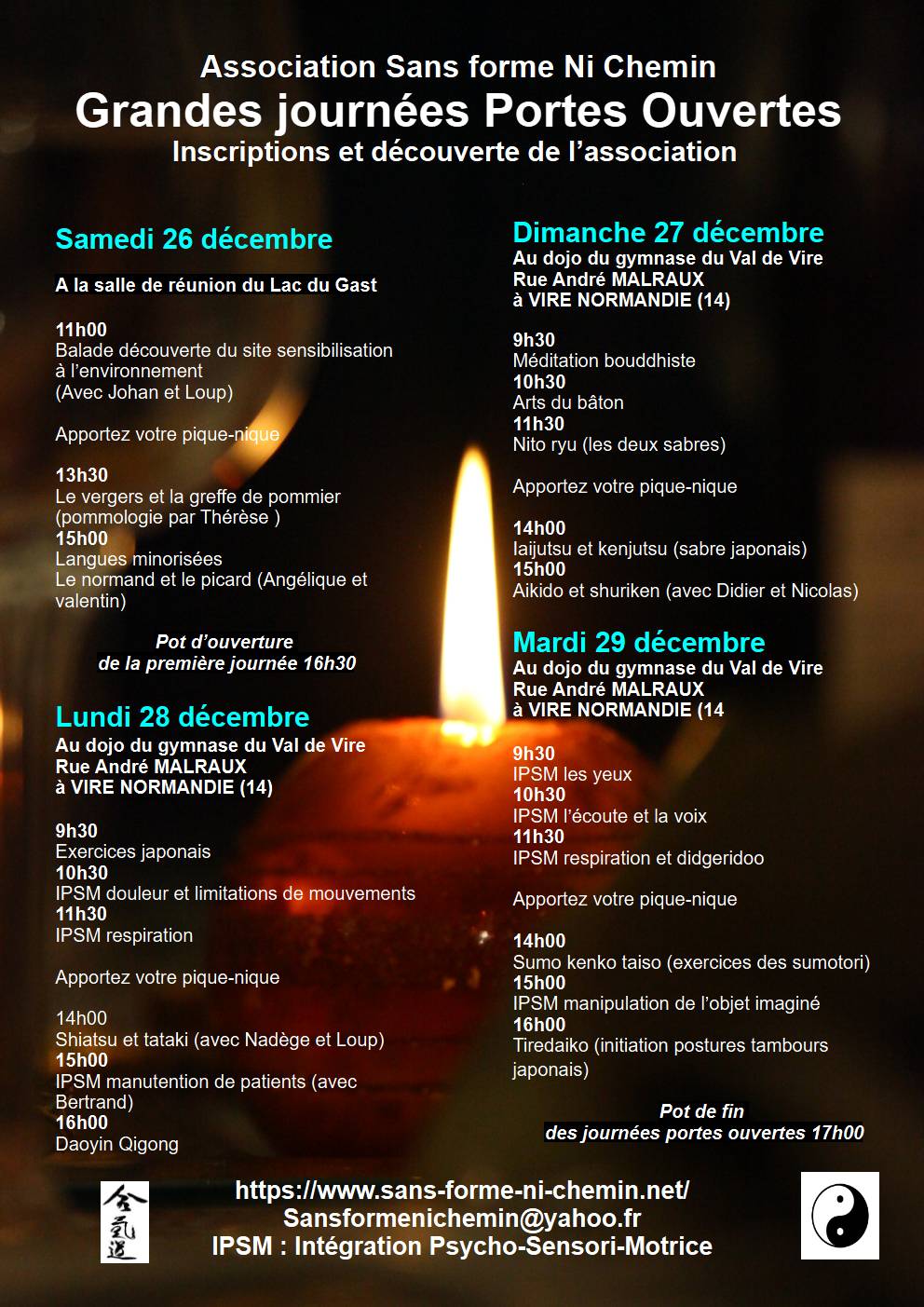 JOURNEES PORTES OUVERTES ! du samedi 26 au mardi 29décembre 2026