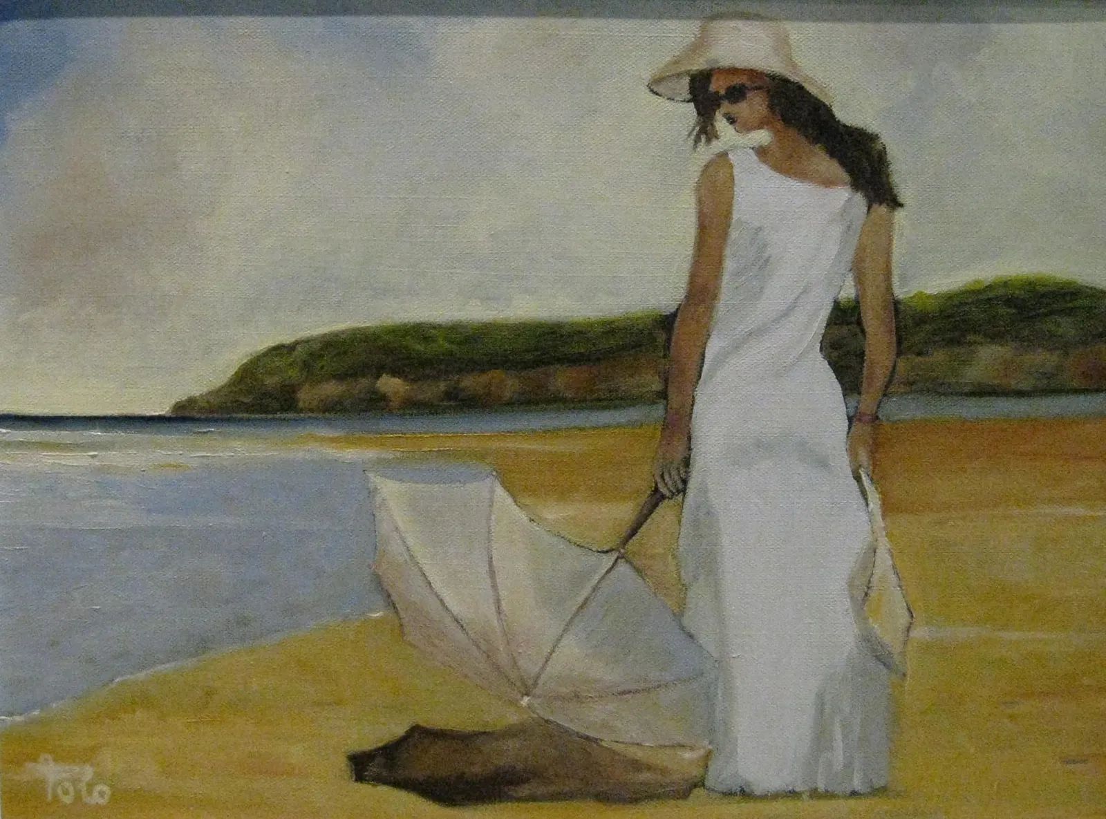 La dama bianca 40x30 Olio su tela