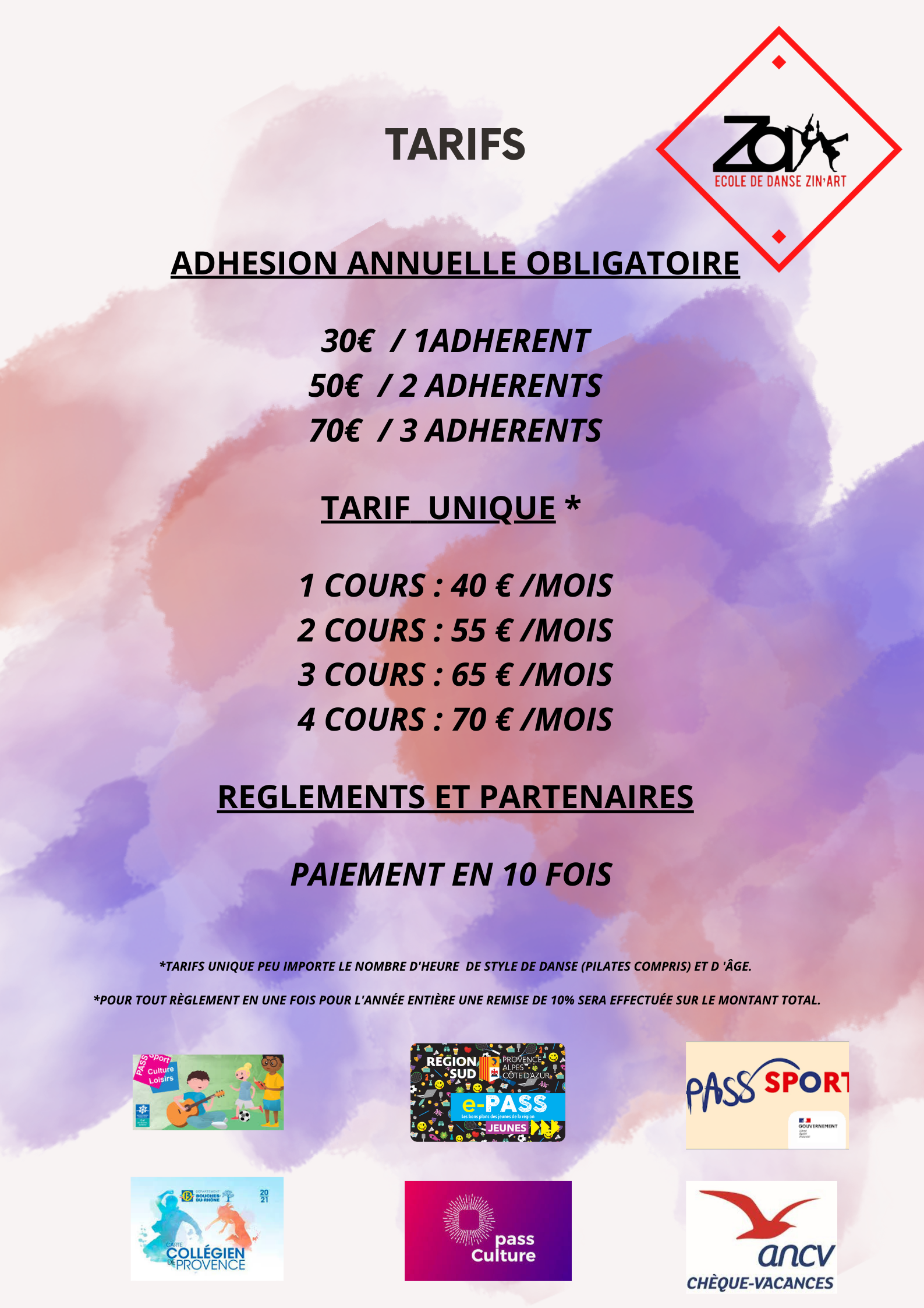 PLANNING ET TARIFS 2024-2025