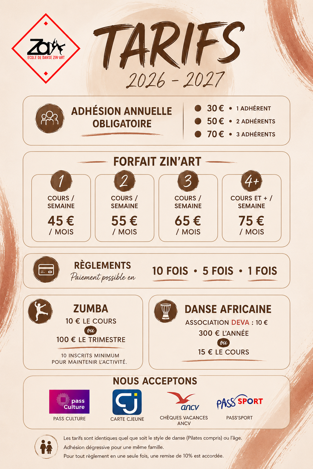 PLANNING ET TARIFS 2026-2027