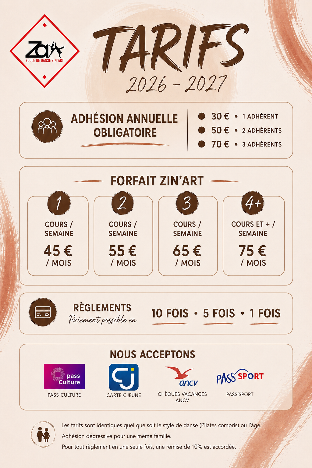 PLANNING ET TARIFS 2026-2027