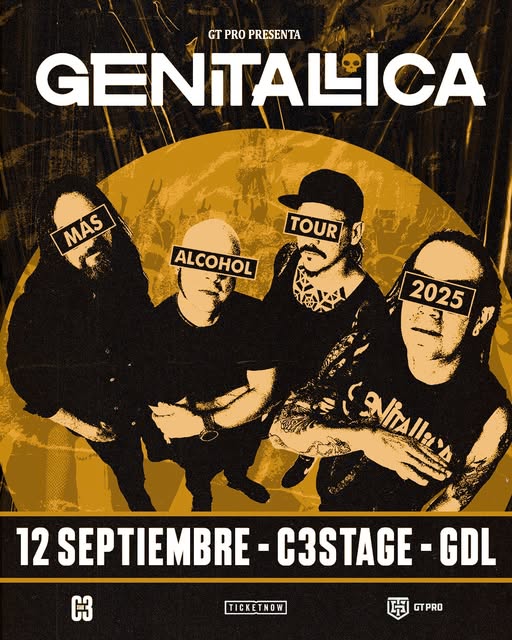Genitallica regresa a Guadalajara: fiesta asegurada este 16 de agosto en C3 Stage