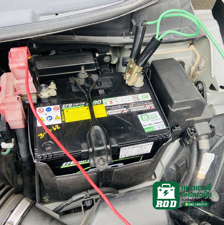 เปลี่ยนแบตเตอรี่ Nissan Almera ระบบสตารืท สต้อป FB Q90