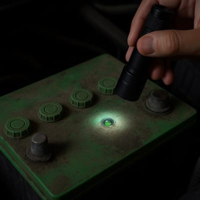 ทำไมสตาร์ทรถไม่ติด ทั้งที่แบตเตอรี่มีตาแมวสีเขียว?