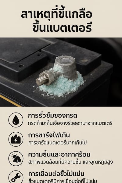 ขี้เกลือขึ้นขั้วแบตเตอรี่?