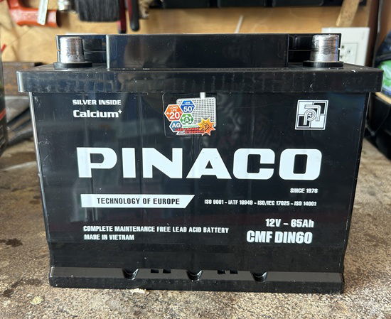Pinaco LN2 DIN60 แบตเตอรี่รถยนต์ 65แอมป์
