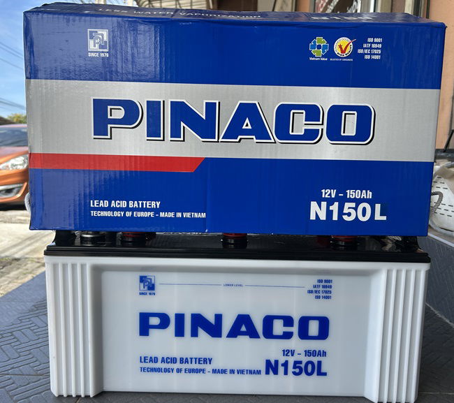 แบตเตอรี่รถหัวลาก PINACO N150 L 12V 150AH  หูเชือก
