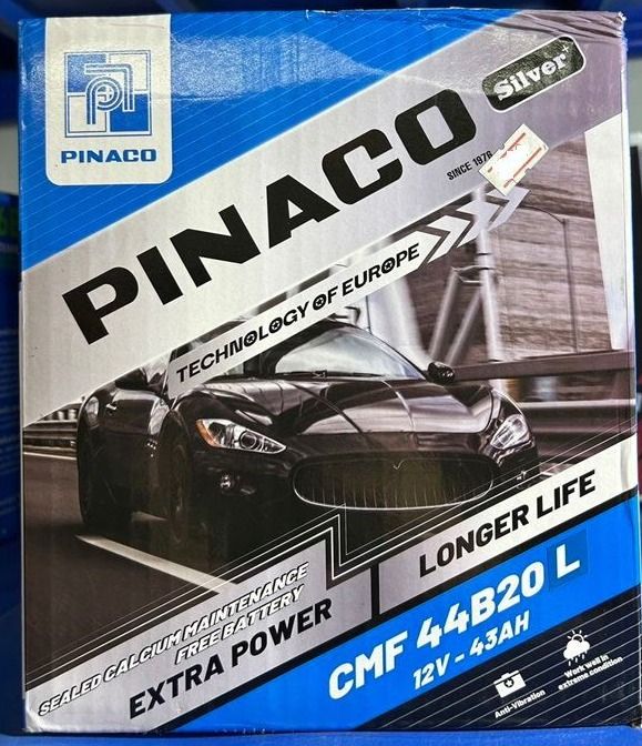 แบตเตอรี่  Pinaco 44B20L แบบมีฐาน 43แอมป์ BYD ATTO 3