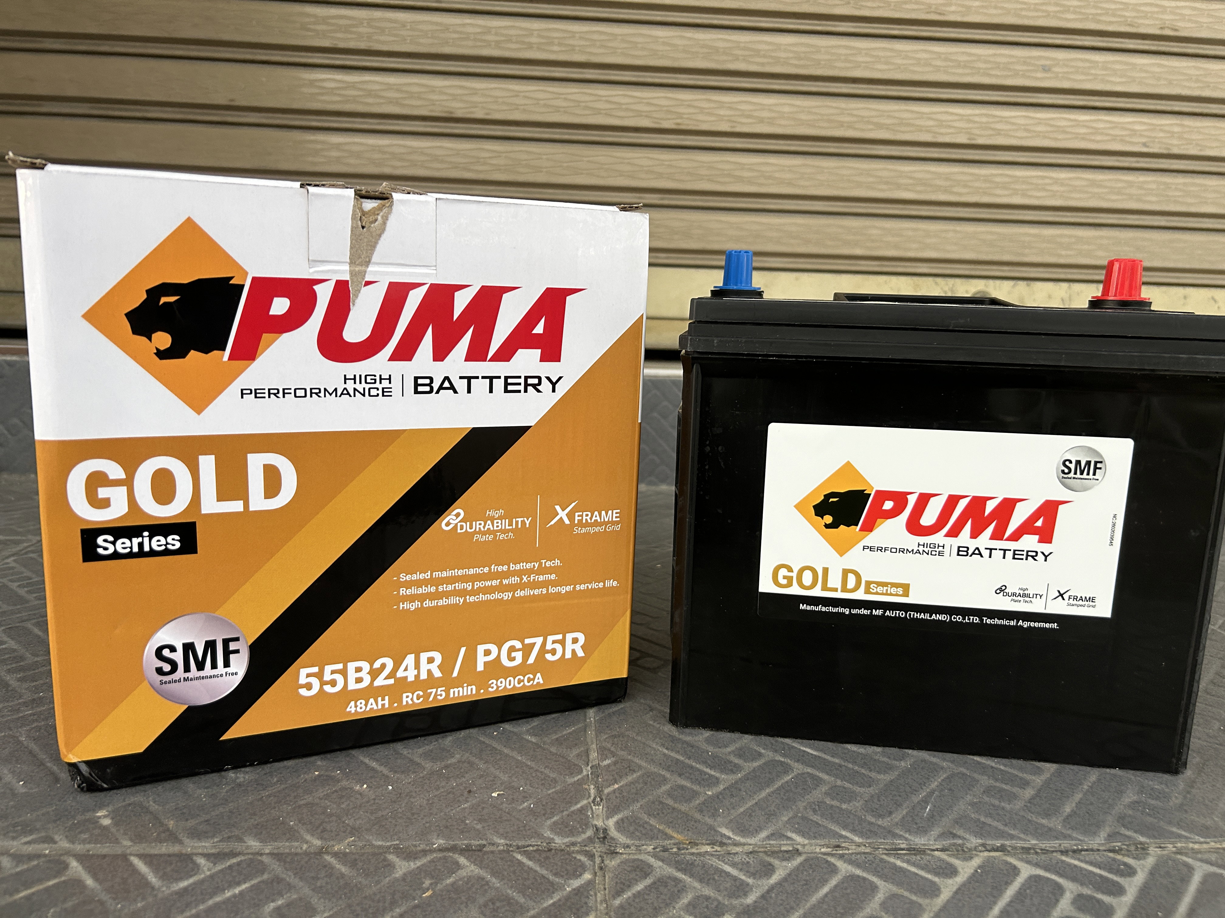 แบตเตอรี่ PUMA GOLD PG75R (55B24R)  เปลี่ยนแบตเตอรี่ EV 12V CHERY V23