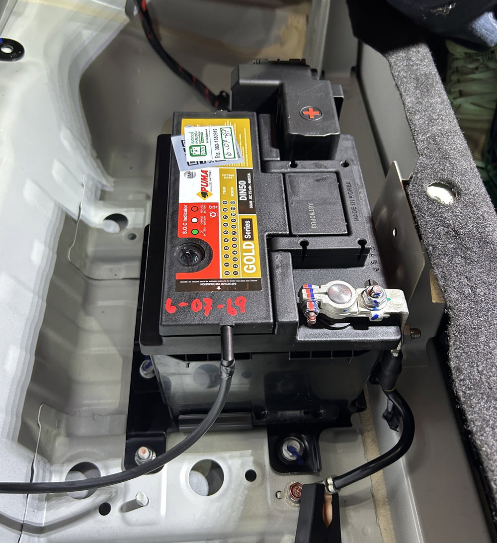 เเบตเตอรี่12V ตรงรุ่นสำหรับ  BYD Dolphin PUMA LBN1-DIN50