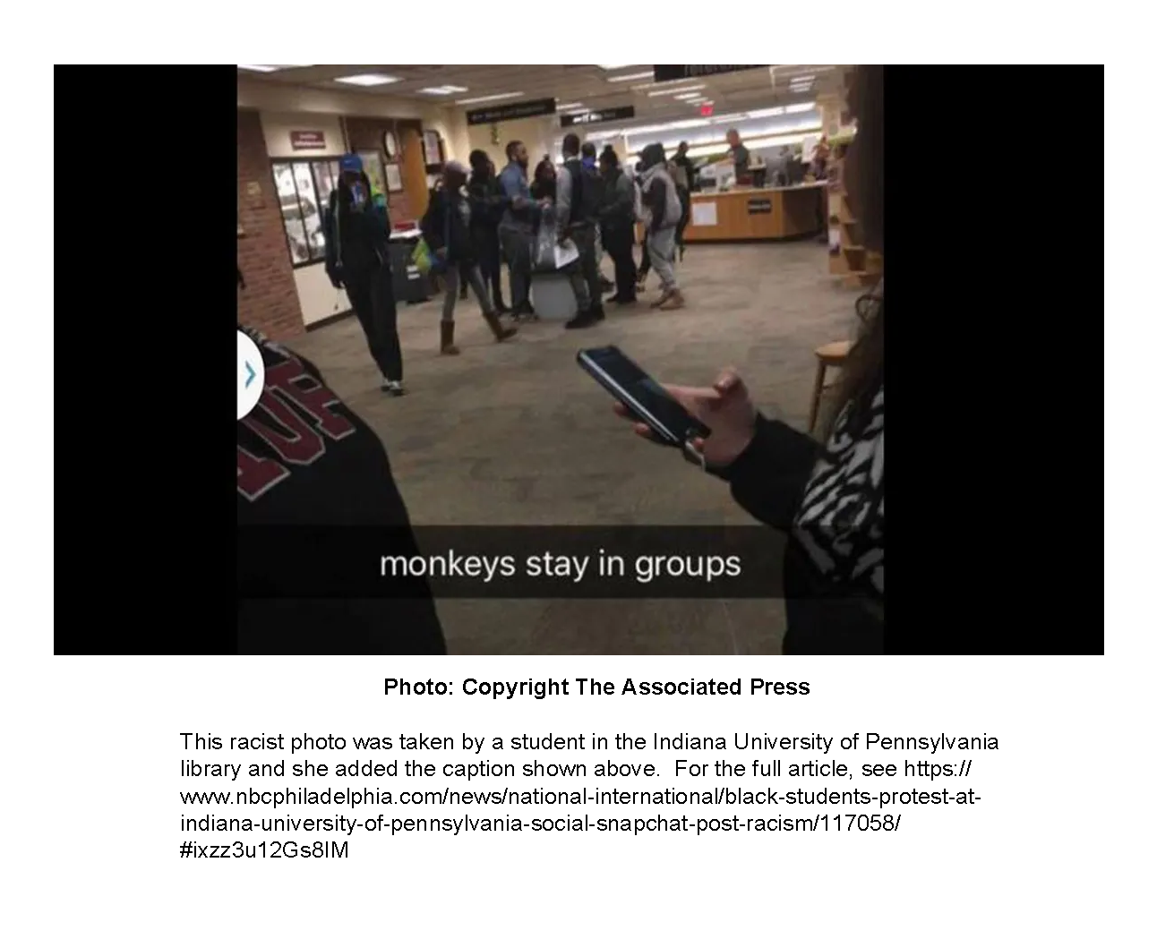 https://www.nbcphiladelphia.com/news/national-international/black-students-protest-at-indiana-university-of-pennsylvania-social-snapchat-post-racism/117058/#ixzz3u12Gs8IM