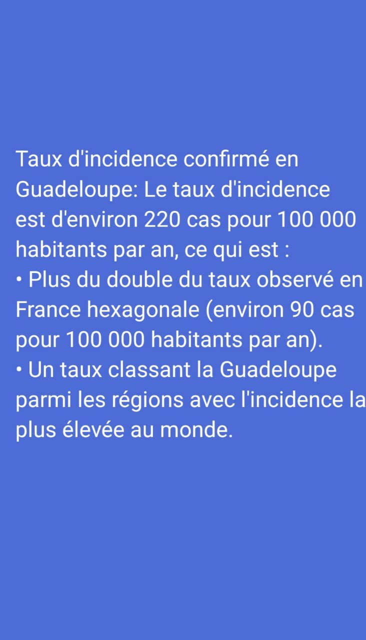 INCINDENCE CONFIRME EN GUADELOUPE