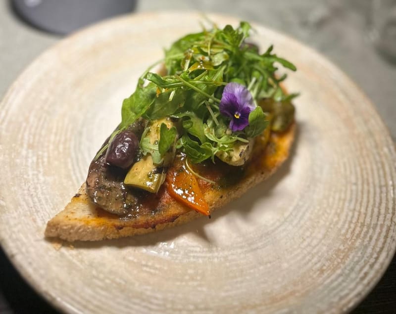 Bruschetta de légumes grillés, à l'huile d'olive