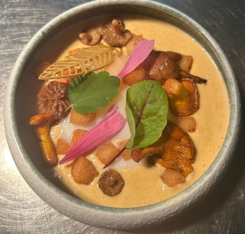 Œuf parfait crémeux aux giroles