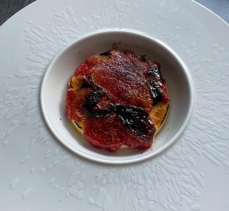 Crème brûlée & carpaccio de figue