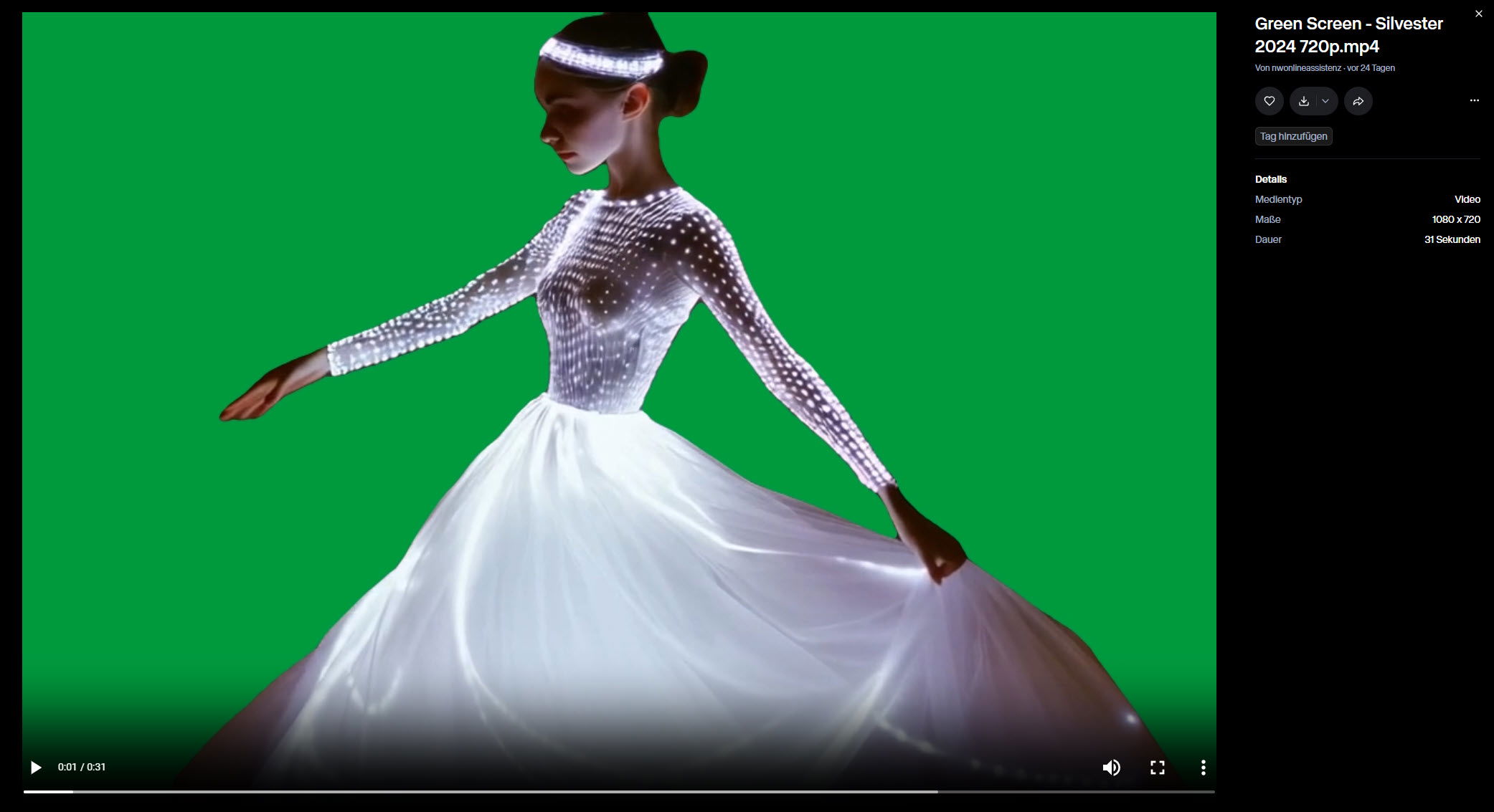 Greenscreen Film Silvester Ballerina