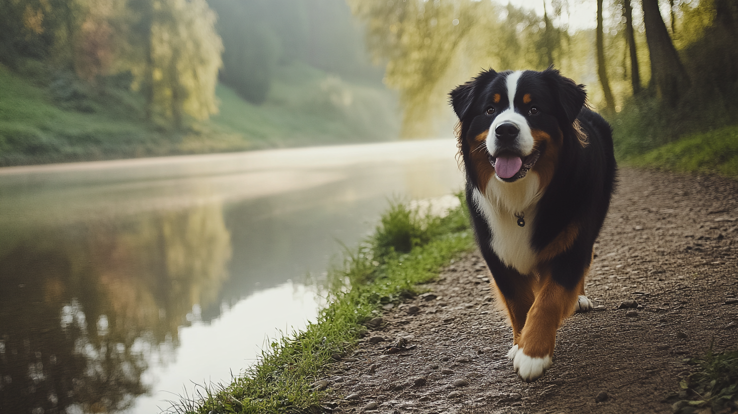 Midjourney: Hund auf Eye Level Shot