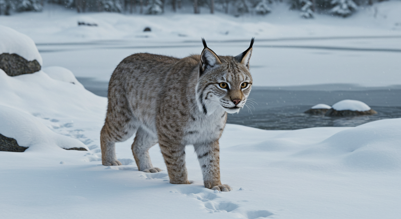 Canadischer Luchs führende Linien