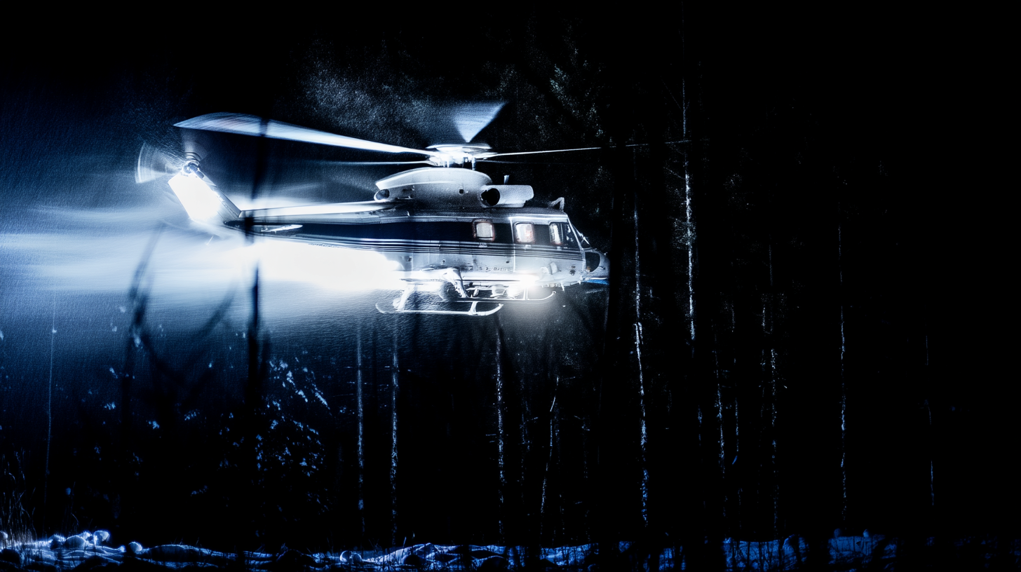 Lichtspur und eingeforene Bewegung - Helikopter