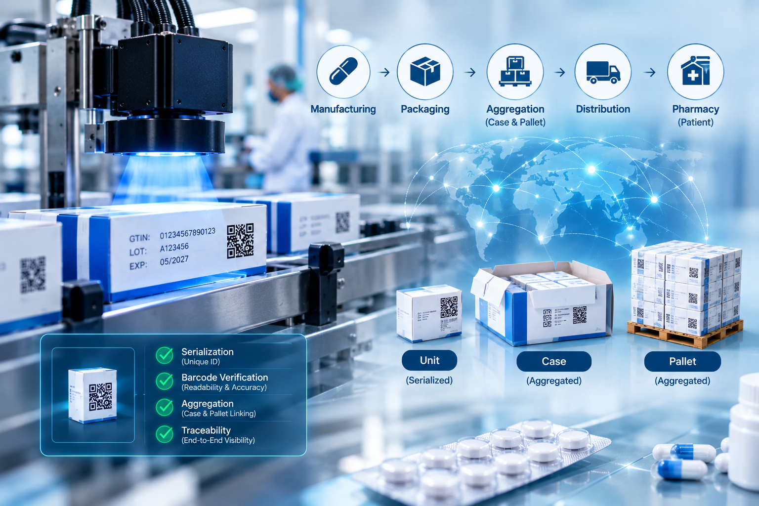 Pharmaceutical Serialization and Aggregation for Traceability