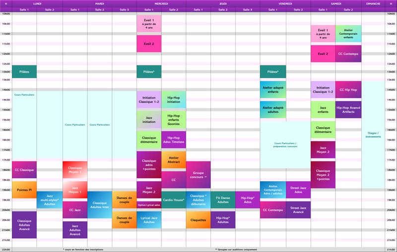 Planning saison 2025 - 2026