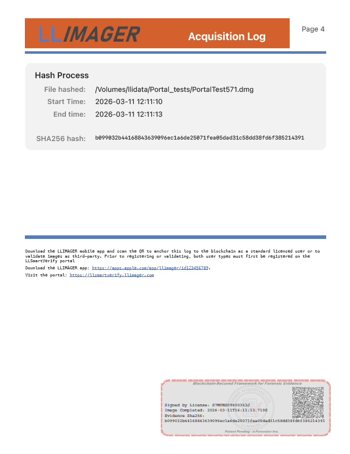 Tamper-Evident PDF Acquisition Logs