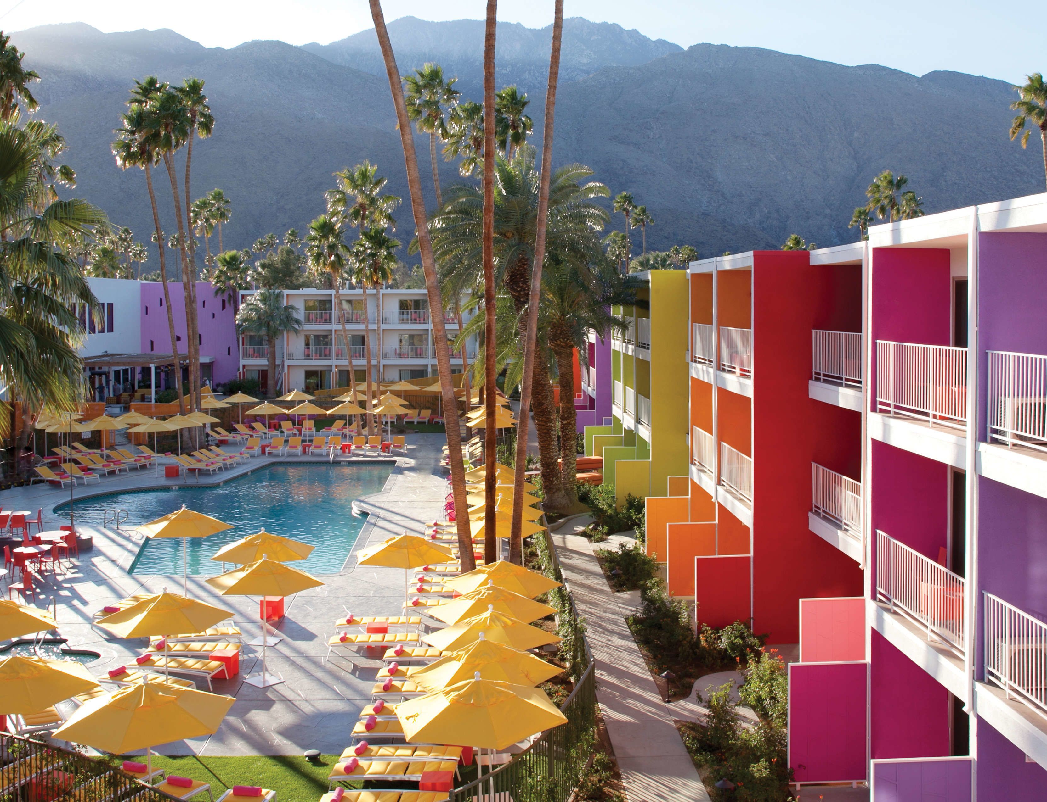 Utsikt over bassengområde på The Saguaro Palm Springs, Palm Springs, USA