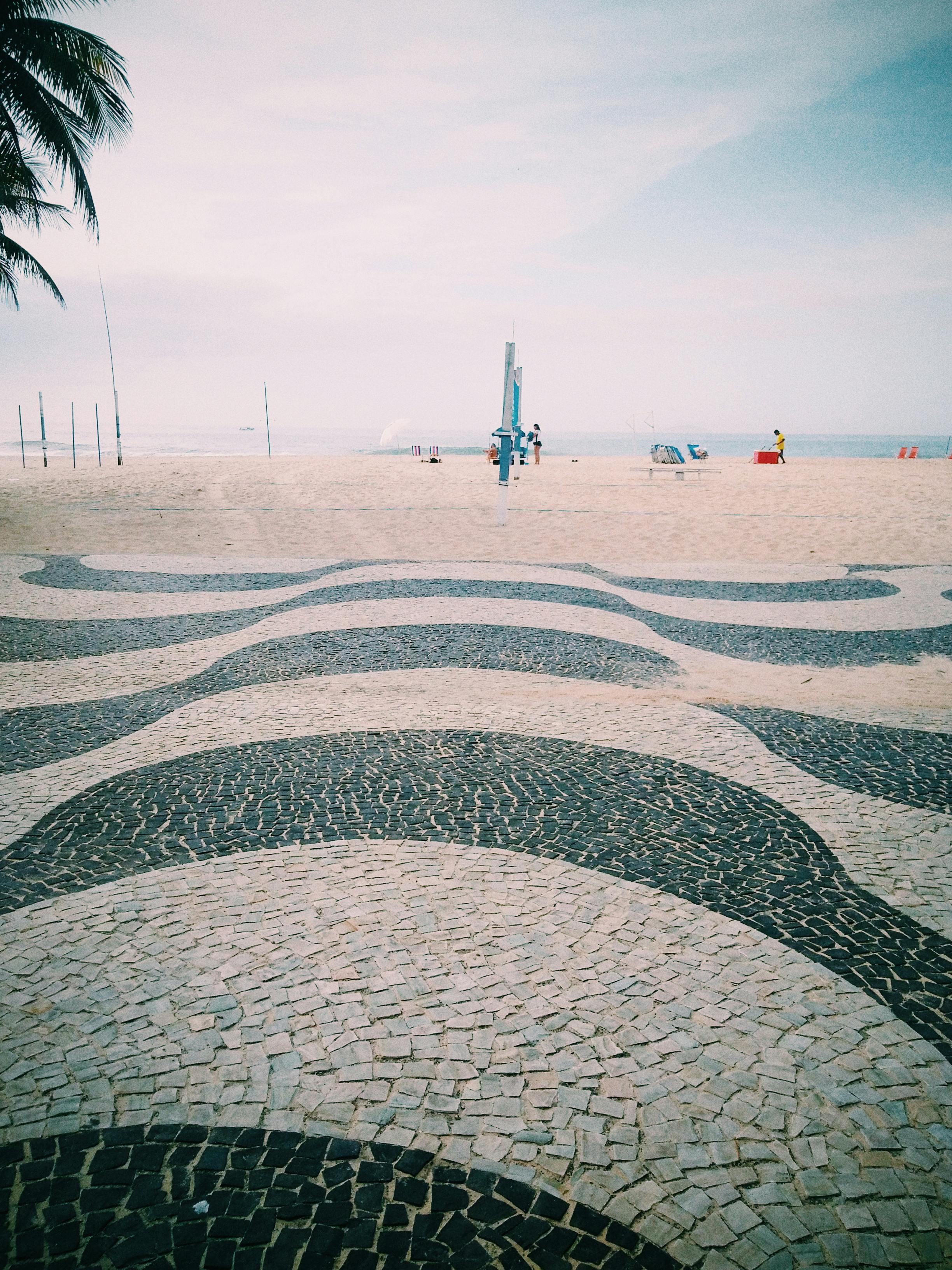 Utsikt over strand og hav, Copacabana, Rio de Janeiro