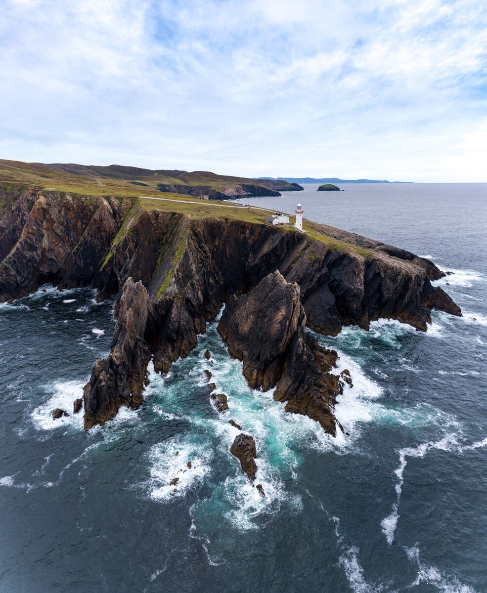 Arranmore Island fyrtårn fra luften, Irland