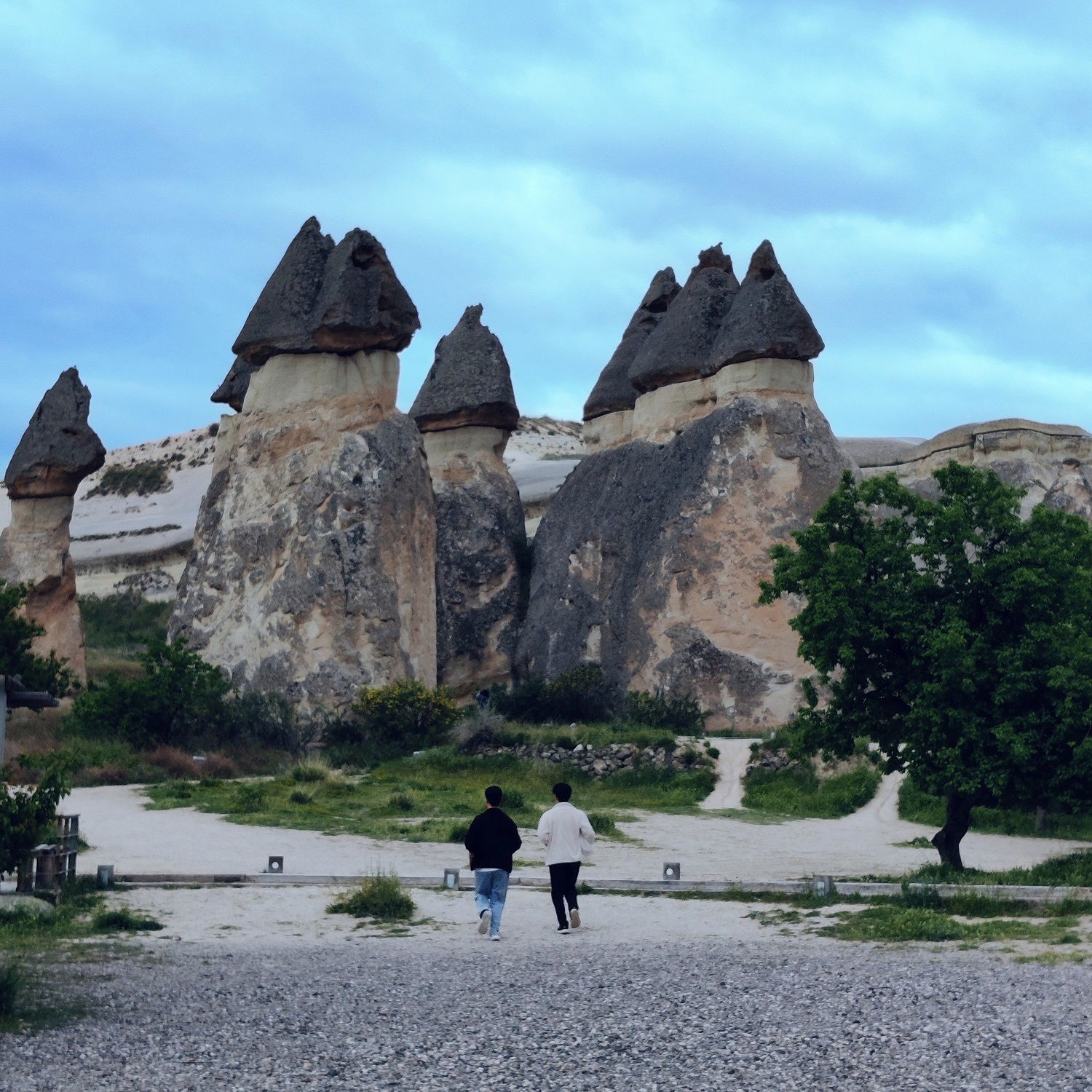 Steinformasjon i Monks Valley i Kappadokia, Tyrkia