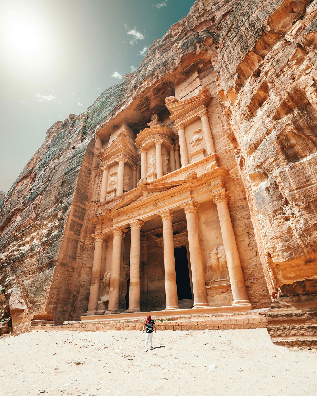 Utsiden av Petra i Jordan