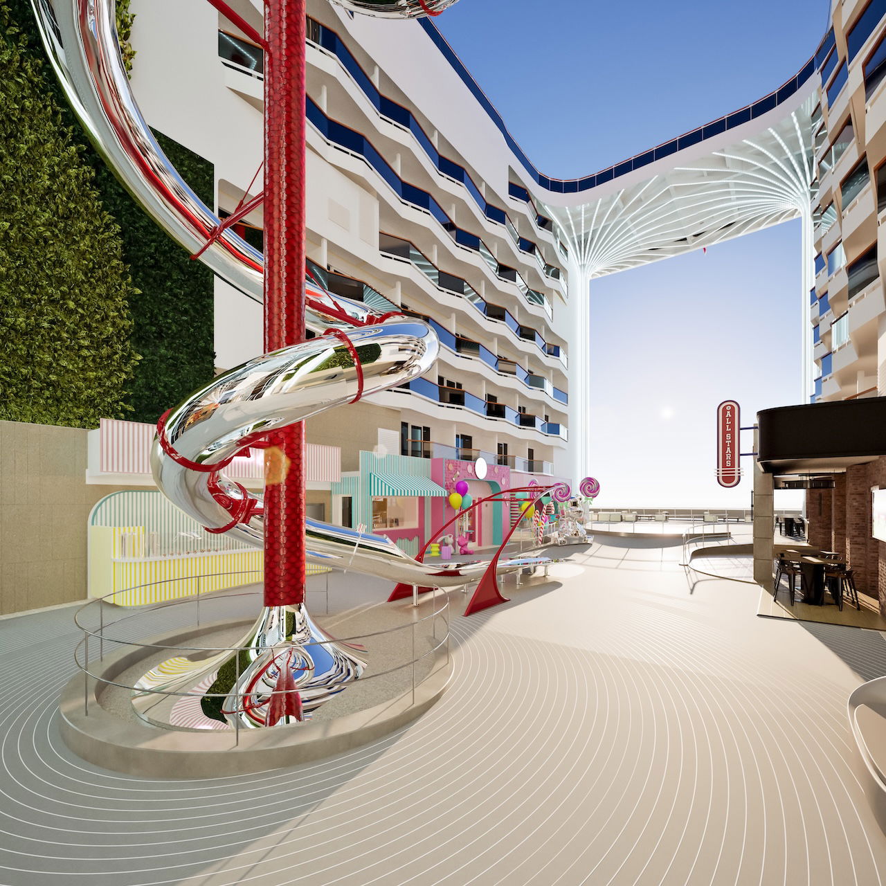 MSC World Asia utendørs promenade